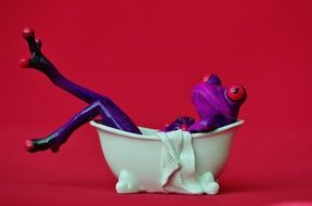 ceramic Frog in Bath