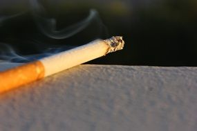 unfinished cigarette close up