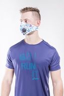 young man in antismog mask