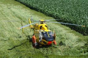 landed rescue helicopter