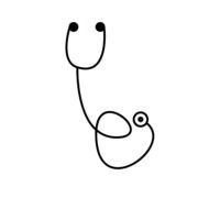 isolated drawn stethoscope
