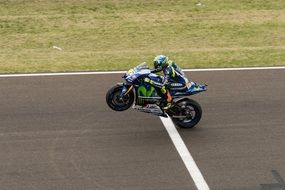 motorcycle racer at the finish