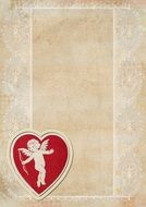 vintage paper with red hearts