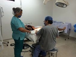 Hospital doctor and patient