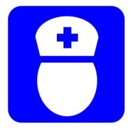 blue and white Icon of nurse