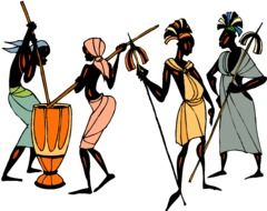 Drawing of the African people clipart