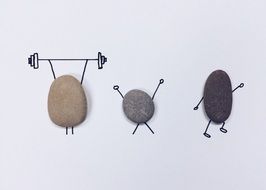pebbles in the form of training men