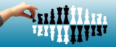 drawn chess pieces