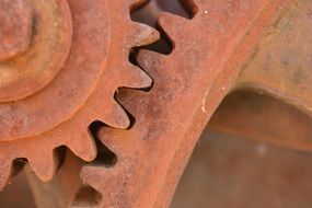 rusty gears close up