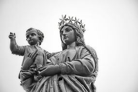 Statue of the virgin and child in France