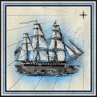 Ship Frigate drawing