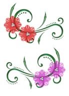 Flowers Design drawing on white background