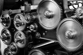 Gears Cogs black and white photo