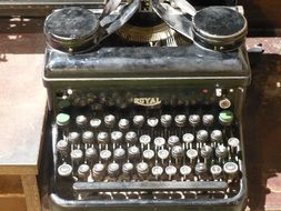 retro typewriter top view