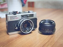 camera with a lens for professional photos
