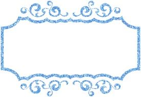 blue decorative frame in a white background