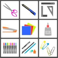 Handicraft tools, origami, illustration