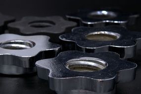 Glossy iron metal screws