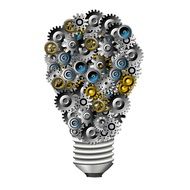 Gears in bulb clipart