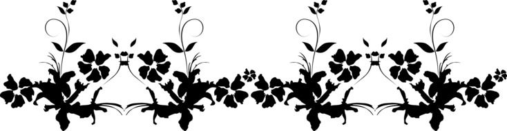 Black floral ornament on white background