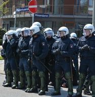 police on the streets of hamburg