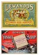 collage with vintage labels