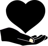 Clip art of the hand and heart