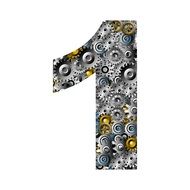 number one on white background