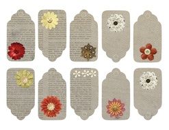 Flower Vintage Tags drawing