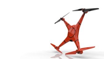 red quadcopter