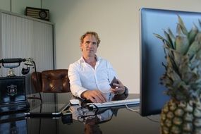 caucasian man at Work in Office