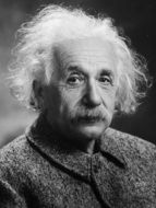 Black and white picture of Albert Einstein