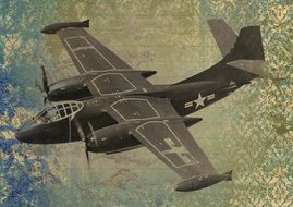 airplane fighter of a world war ii in flight