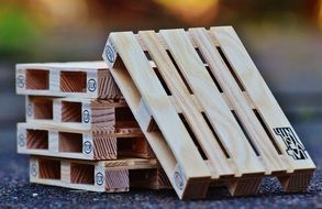 wooden euro pallets close-up