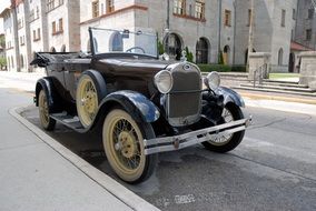 vintage classic car in the street