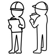 drawing of construction workers