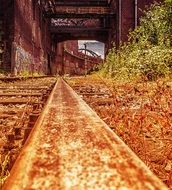 rusty abandoned railway