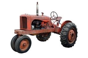vintage red Rusty Tractor