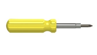 screwdriver with a yellow handle for work