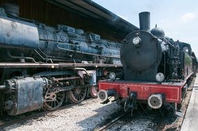 Old steam locomotive in open air Museum