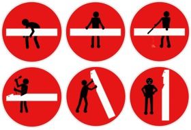 Stick Figure Road Sign drawing