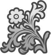 grey flower-like decor