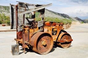 rusty machinery in the mine