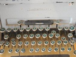 buttons on a vintage typewriter