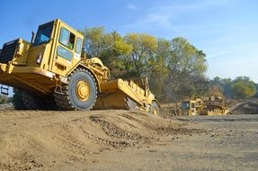 earth movers on construction site