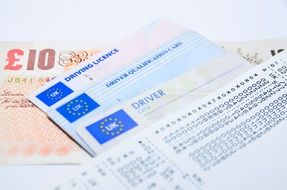 driving time paper and driving license