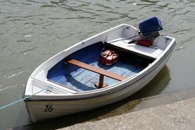 boat with engine near the pier