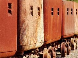 rusty carts closeup