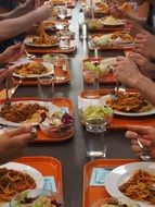 lunch in industrial kitchen