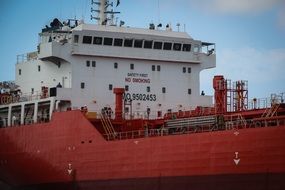 large cargo ship close up